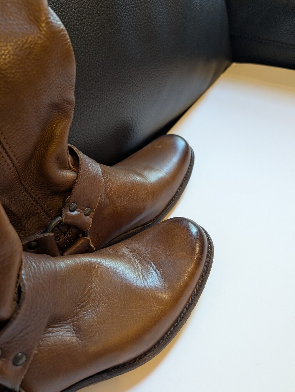 Frye Phillip Harness Tall leather riding boots size 7.5 BNWOB - Picture 2 of 11